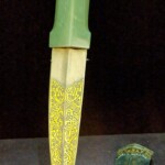 Chiński nóż wykonany z zielonego jadeitu